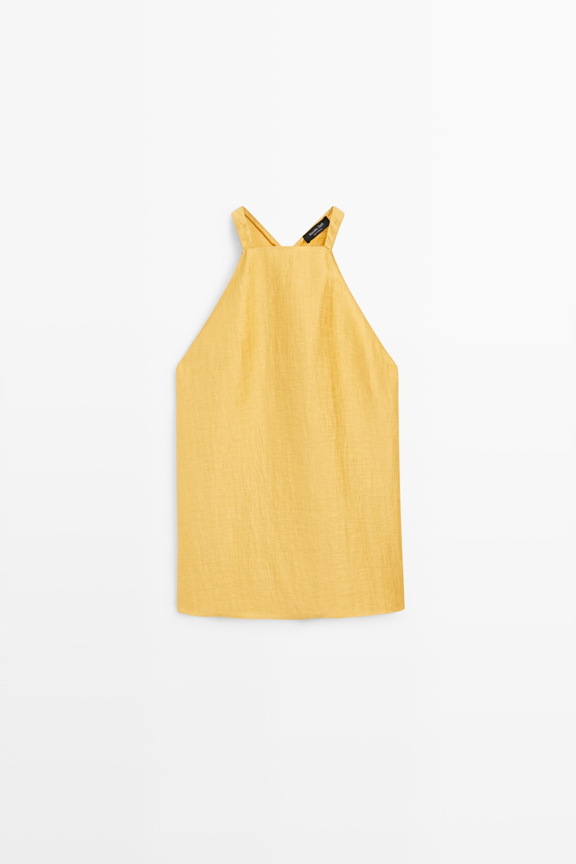 Linen blend halter top