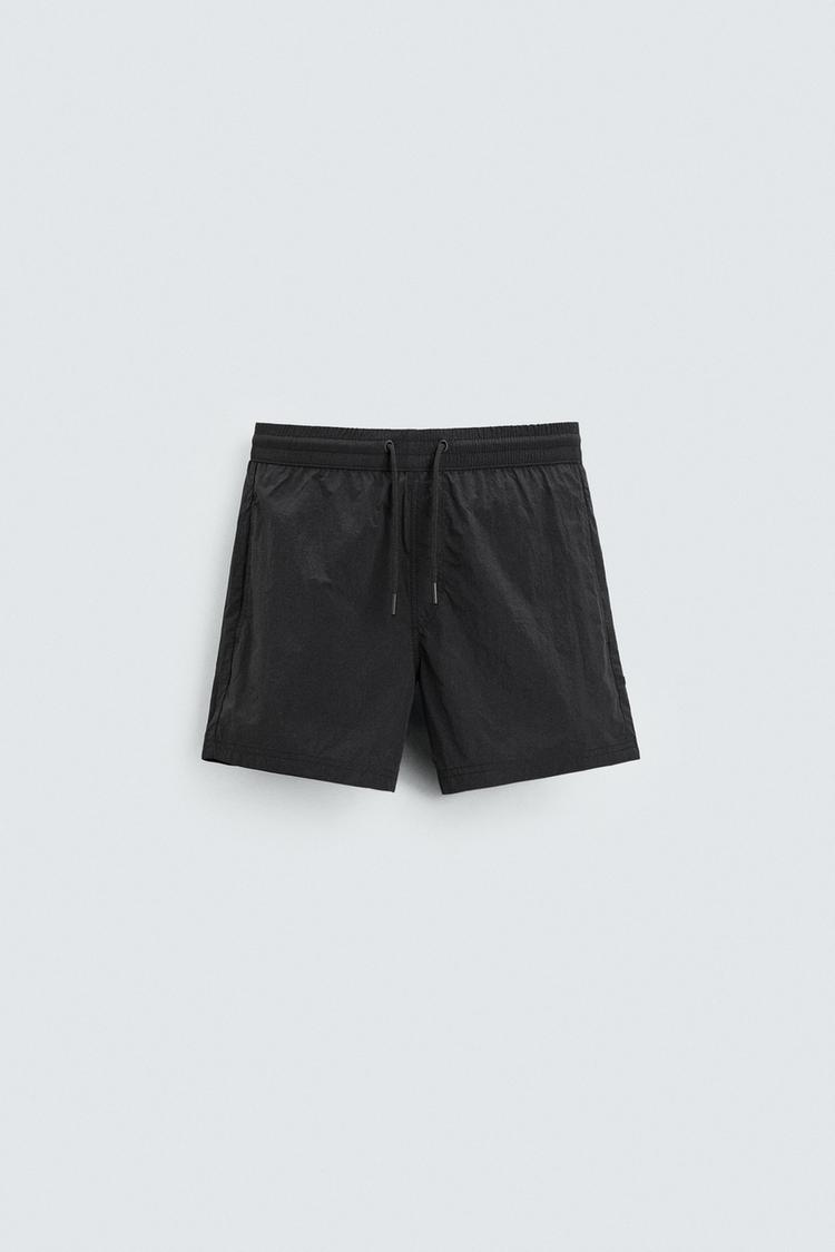 ZARA BASIC MID-LENGTH SWIMMING TRUNKS
