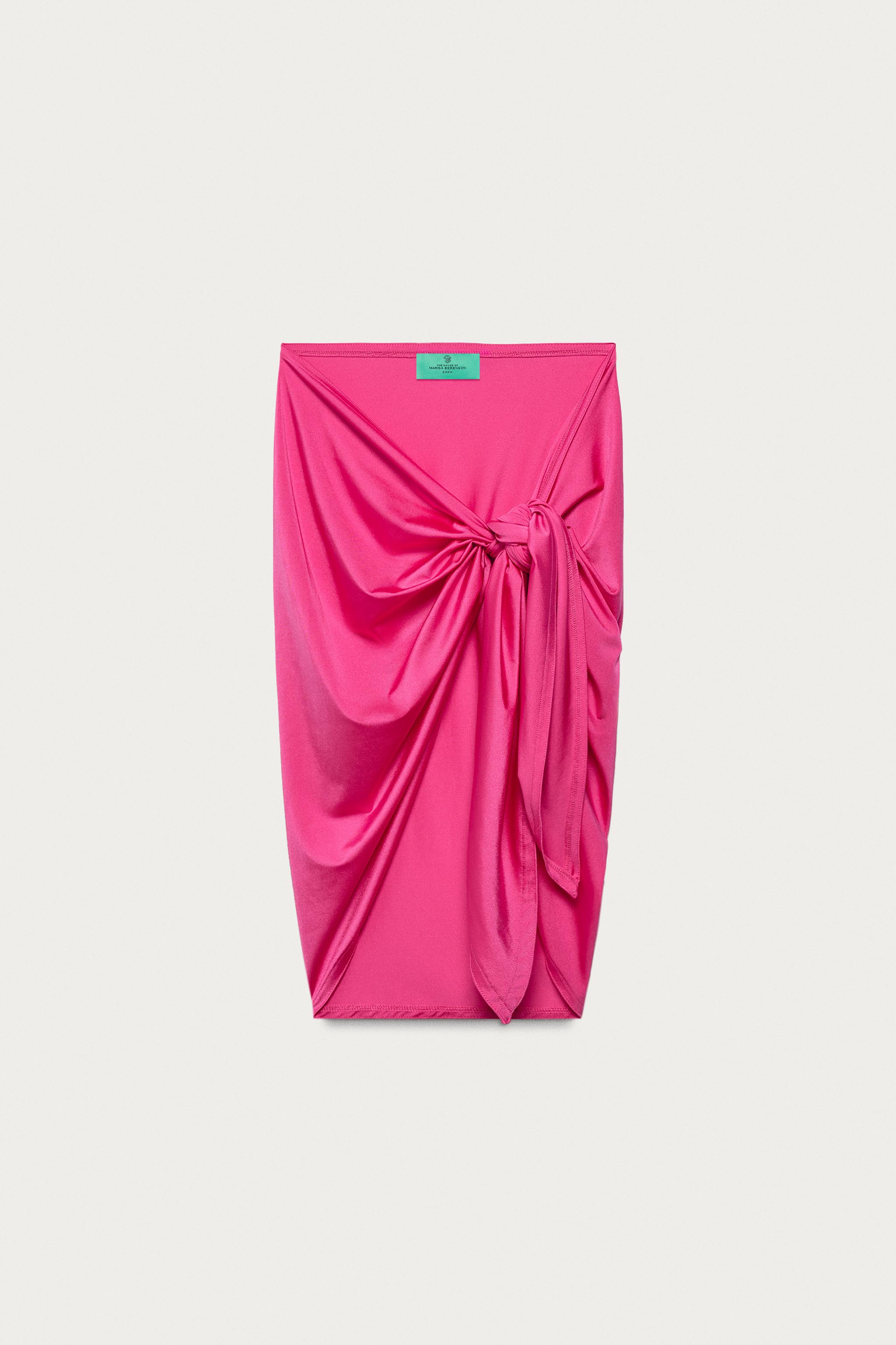 PLAIN POLYAMIDE BLEND PAREO MARISA BERENSON X ZARA — Fuchsia