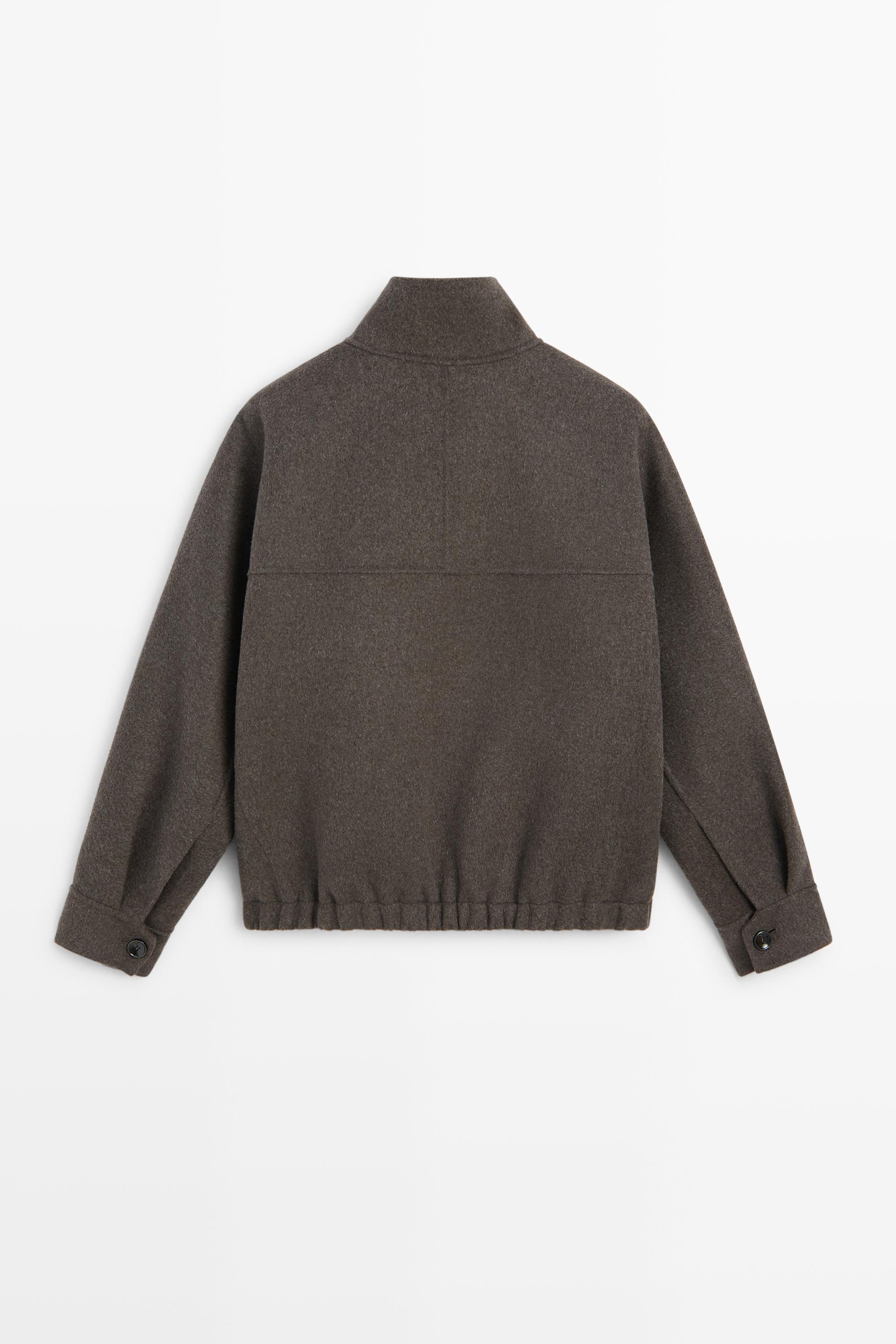Blouson bomber en mélange de laine