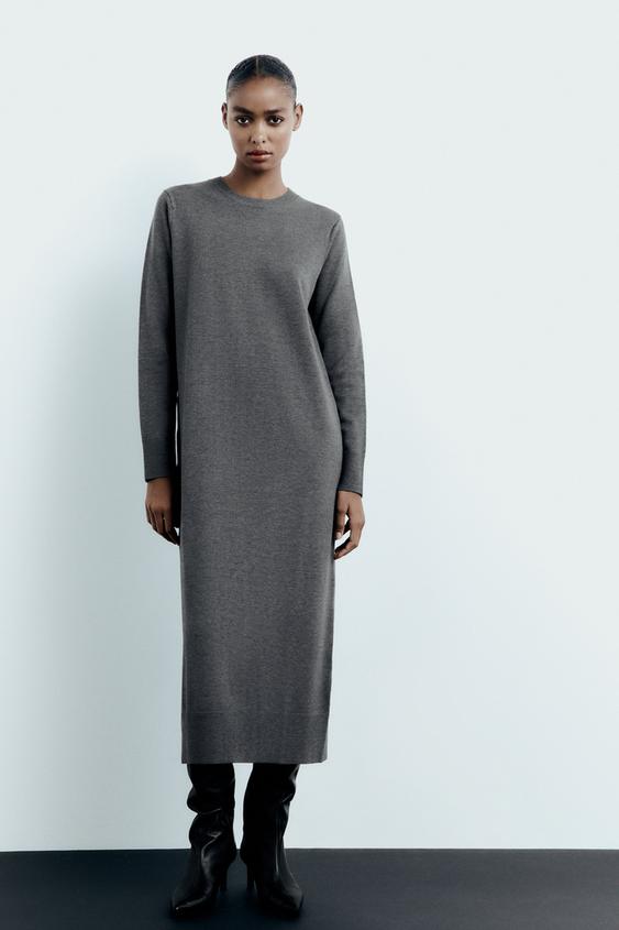 Zara + RIBBED KNIT DRESS