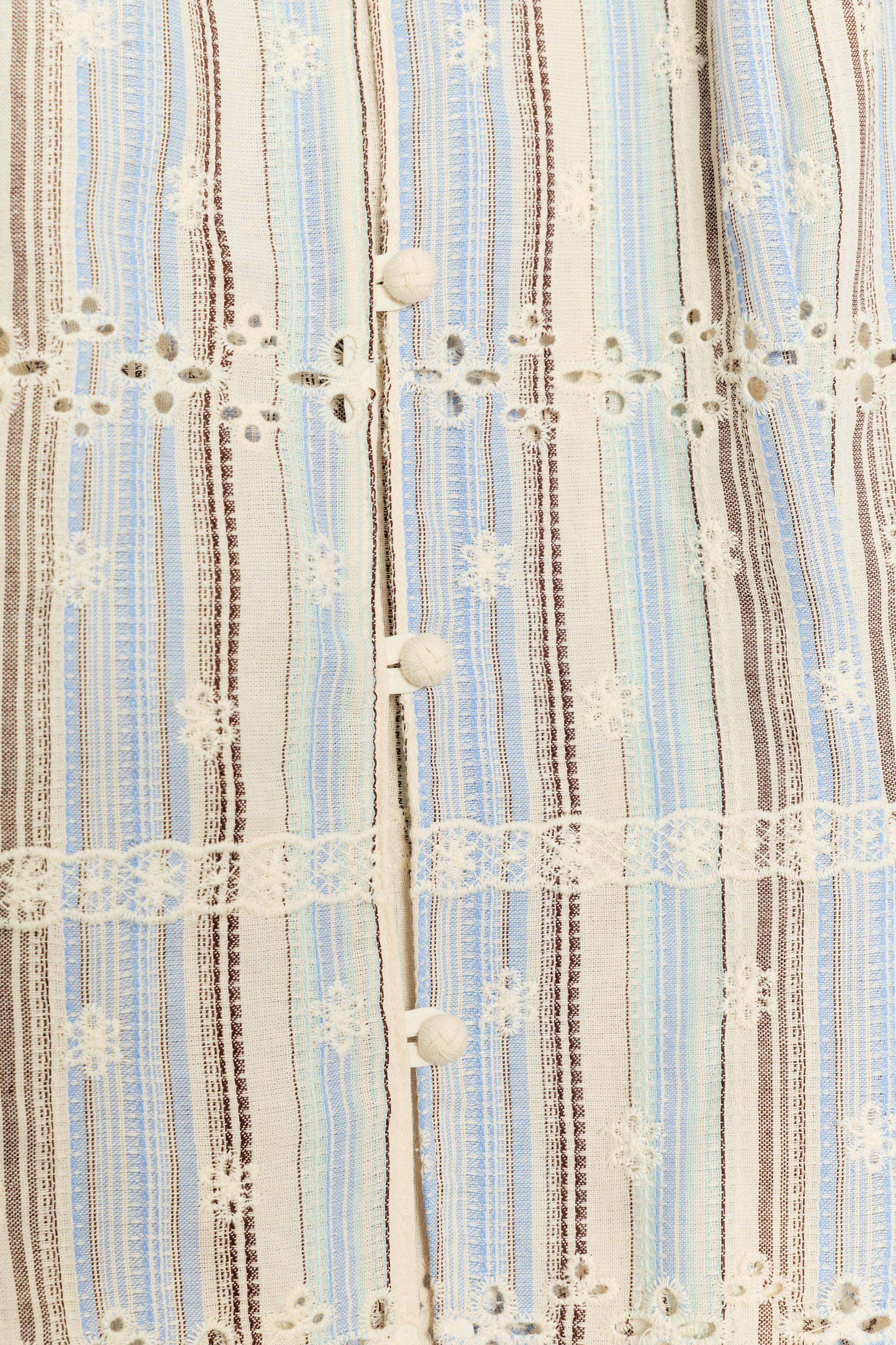 STRIPED EMBROIDERED TOP