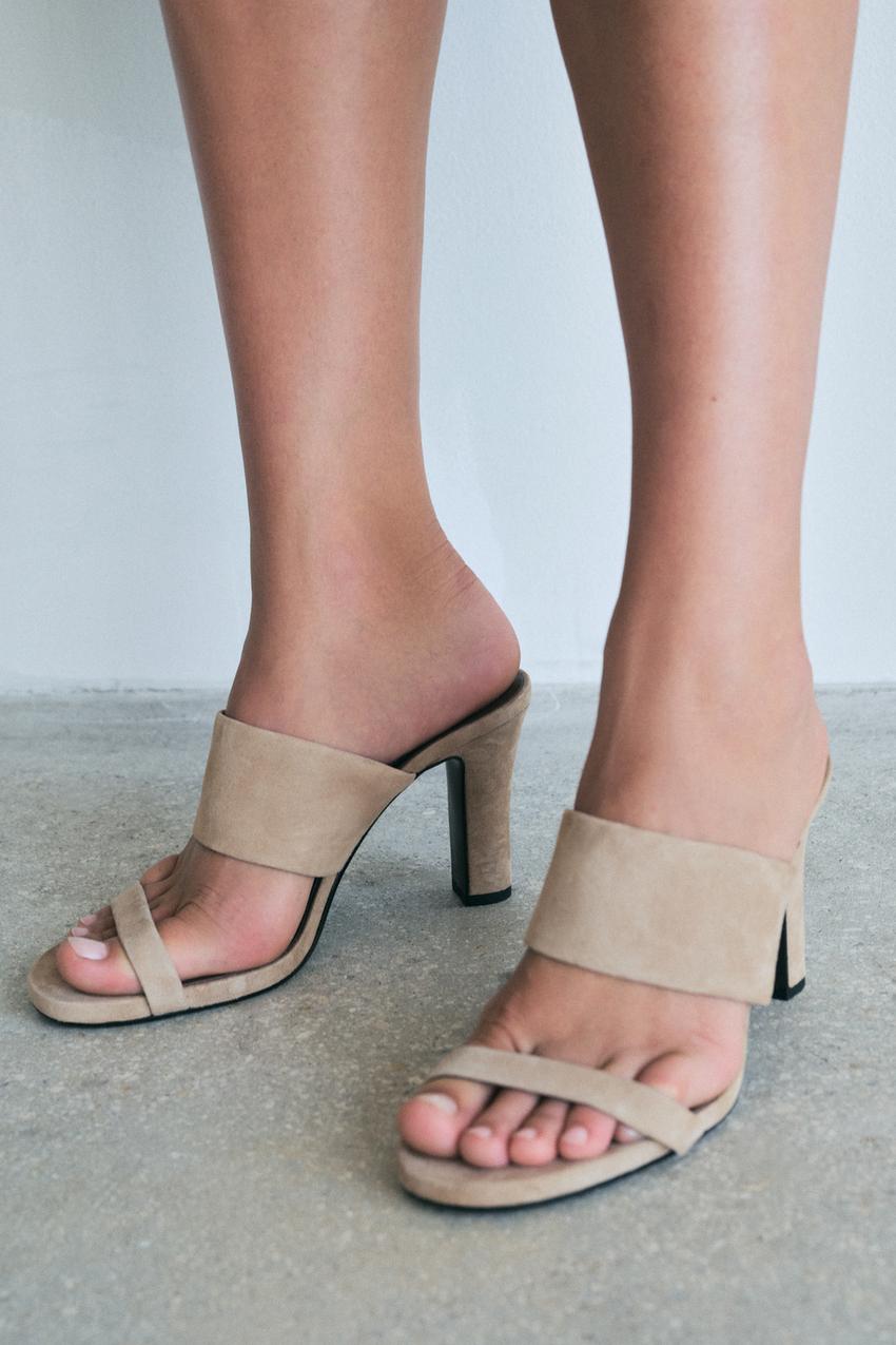SUEDE HIGH-HEEL MULES