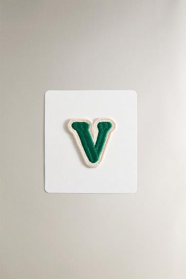 THERMO-ADHESIVE LETTER V PATCH - Blue by Zara - Image 0