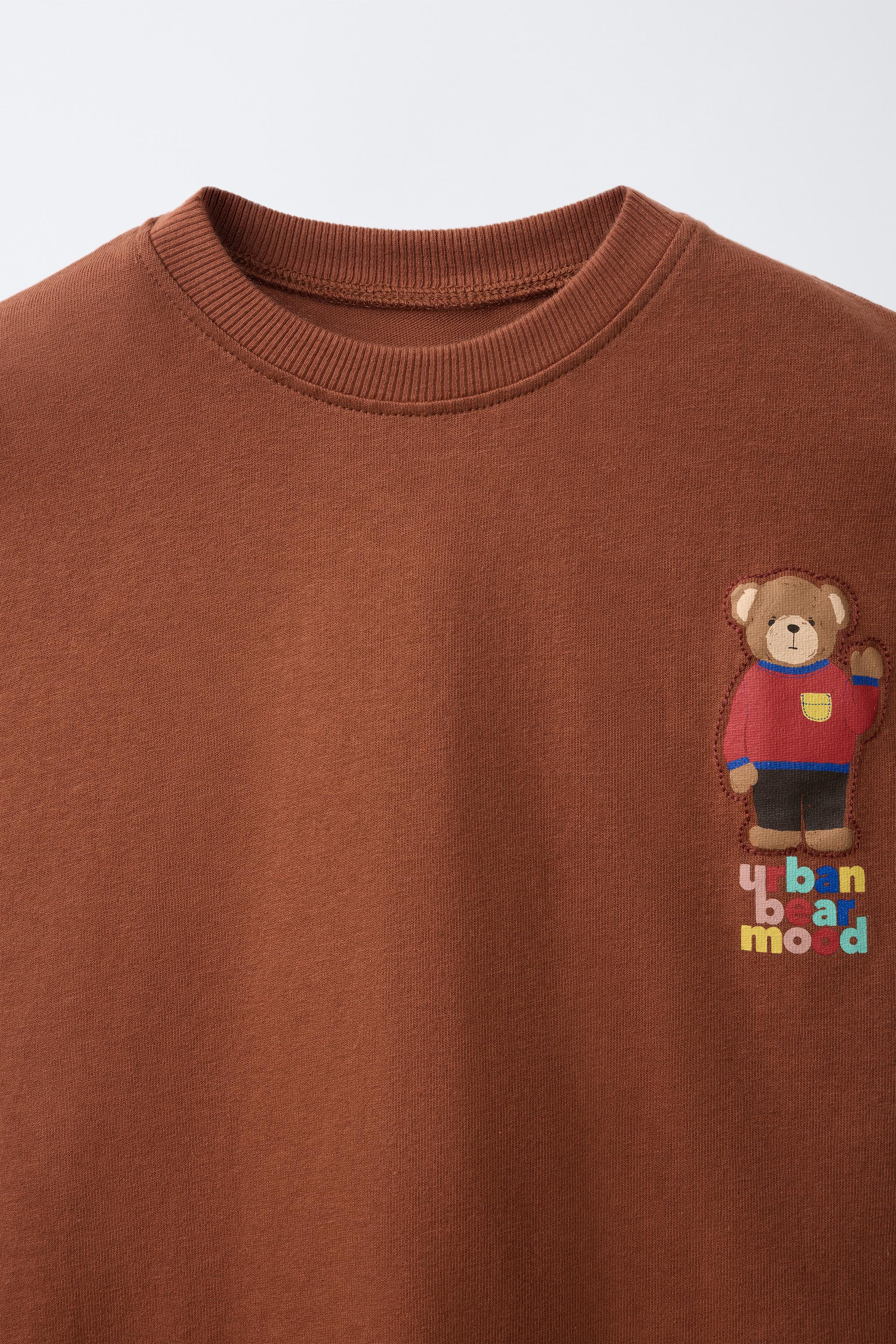 Детские футболки Zara BEAR PRINT T-SHIRT — фото 3