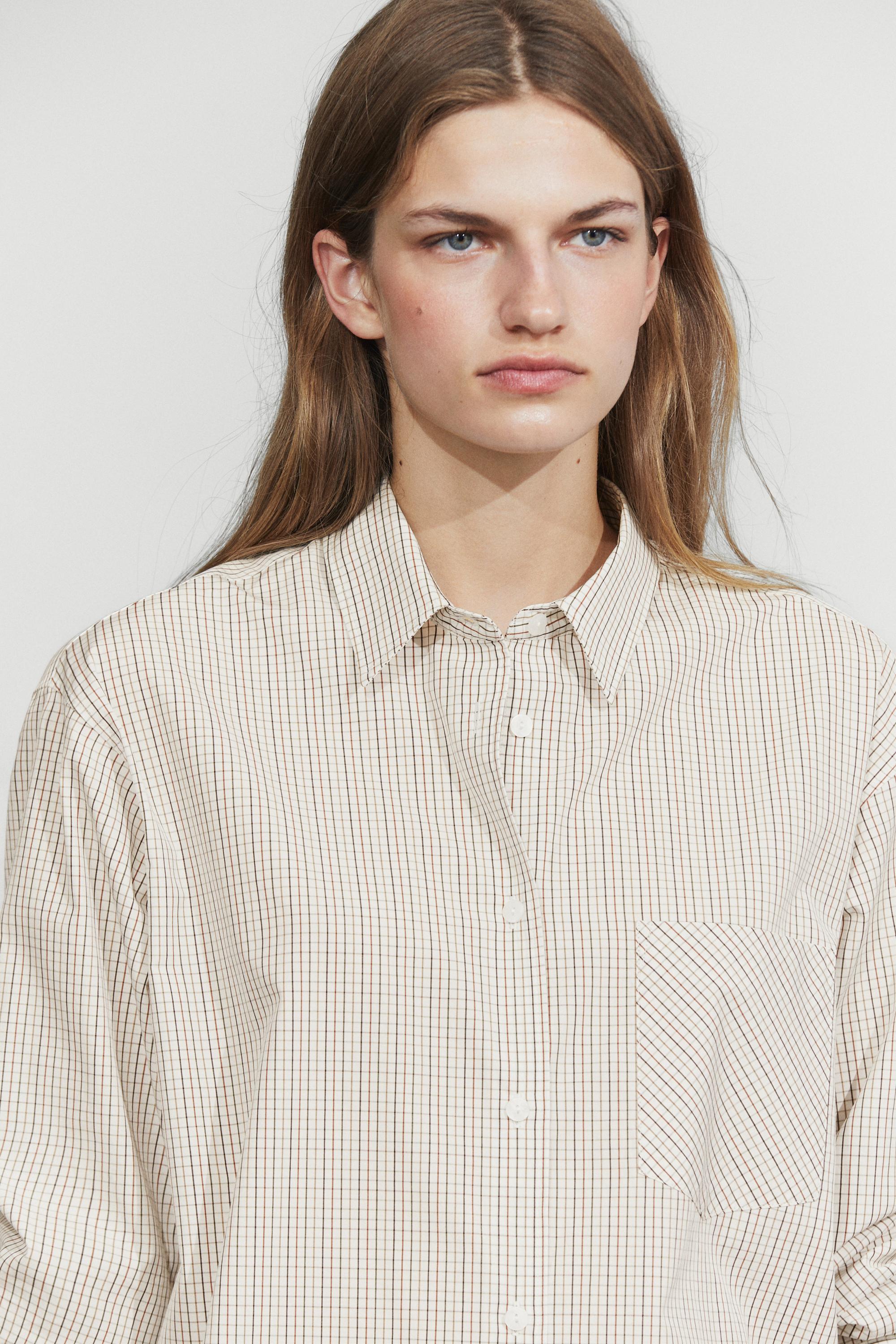 100% Cotton Check Shirt — White