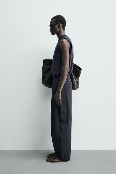 DÉBARDEUR RELAXED FIT STRUCTURÉ CÔTELÉ - Bleu de Zara - Image 3