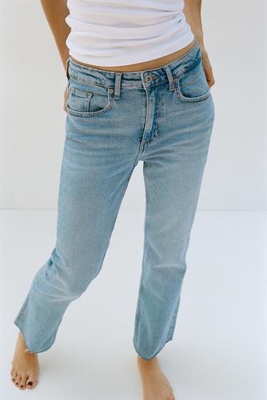 JEANS TRF CROPPED FLARE TIRO ALTO - Azul claro de Zara