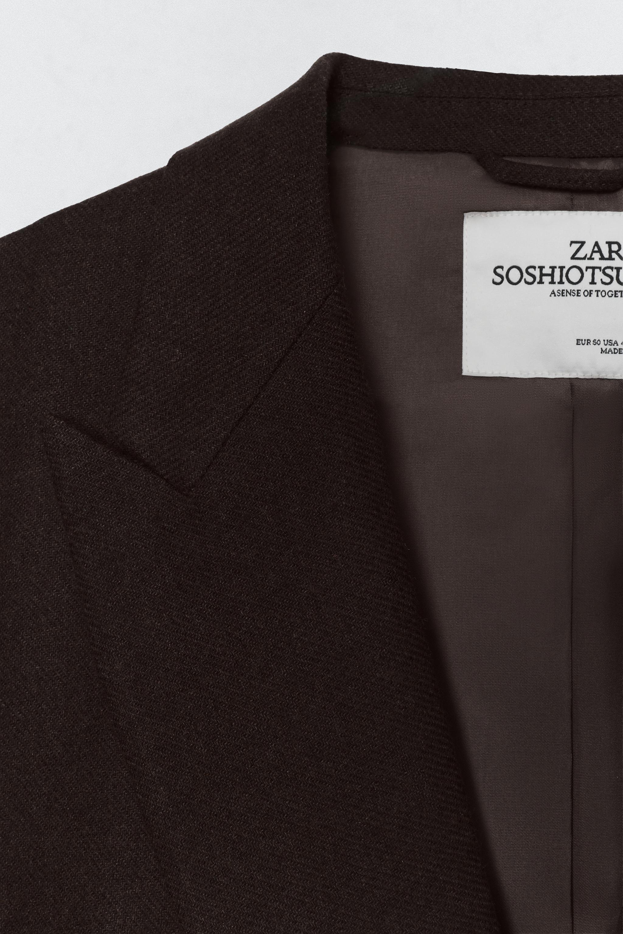 フランネルブレザー Soshiotsuki x ZARA - ブラウン | ZARA Japan / 日本