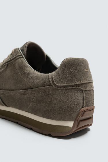 CASUAL LEATHER TRAINERS - Grey by Zara - Image 6