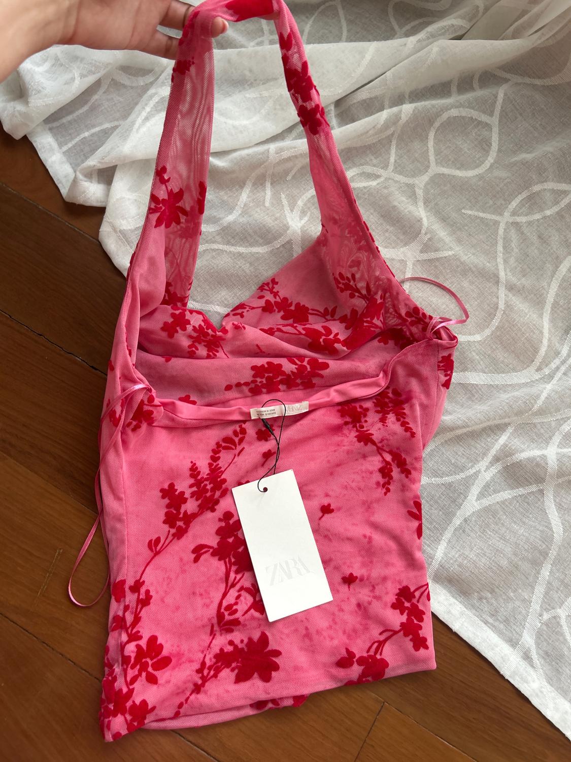 FLOCKED TULLE HALTER TOP - Image 10