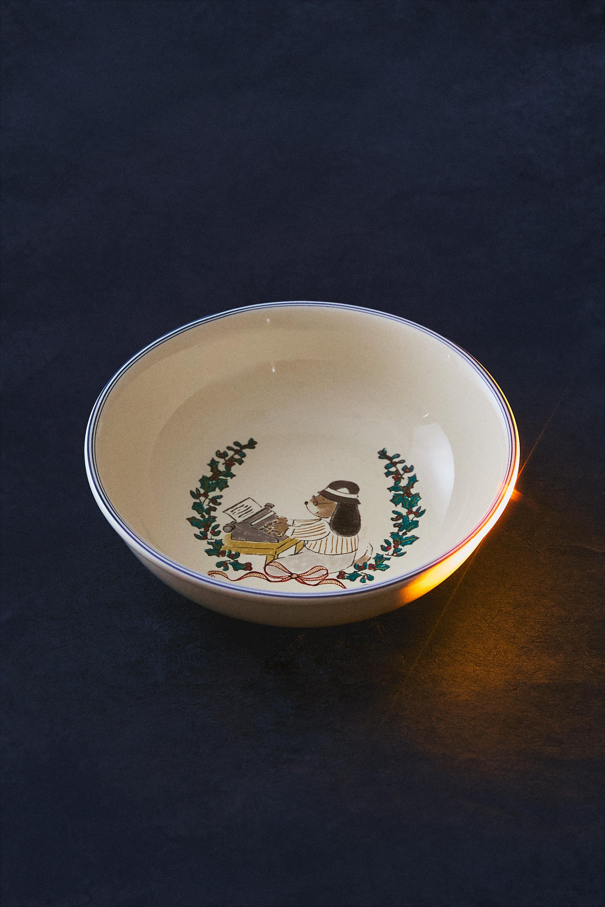 BOL ENFANT PORCELAINE MACHINE À ÉCRIRE NOËL