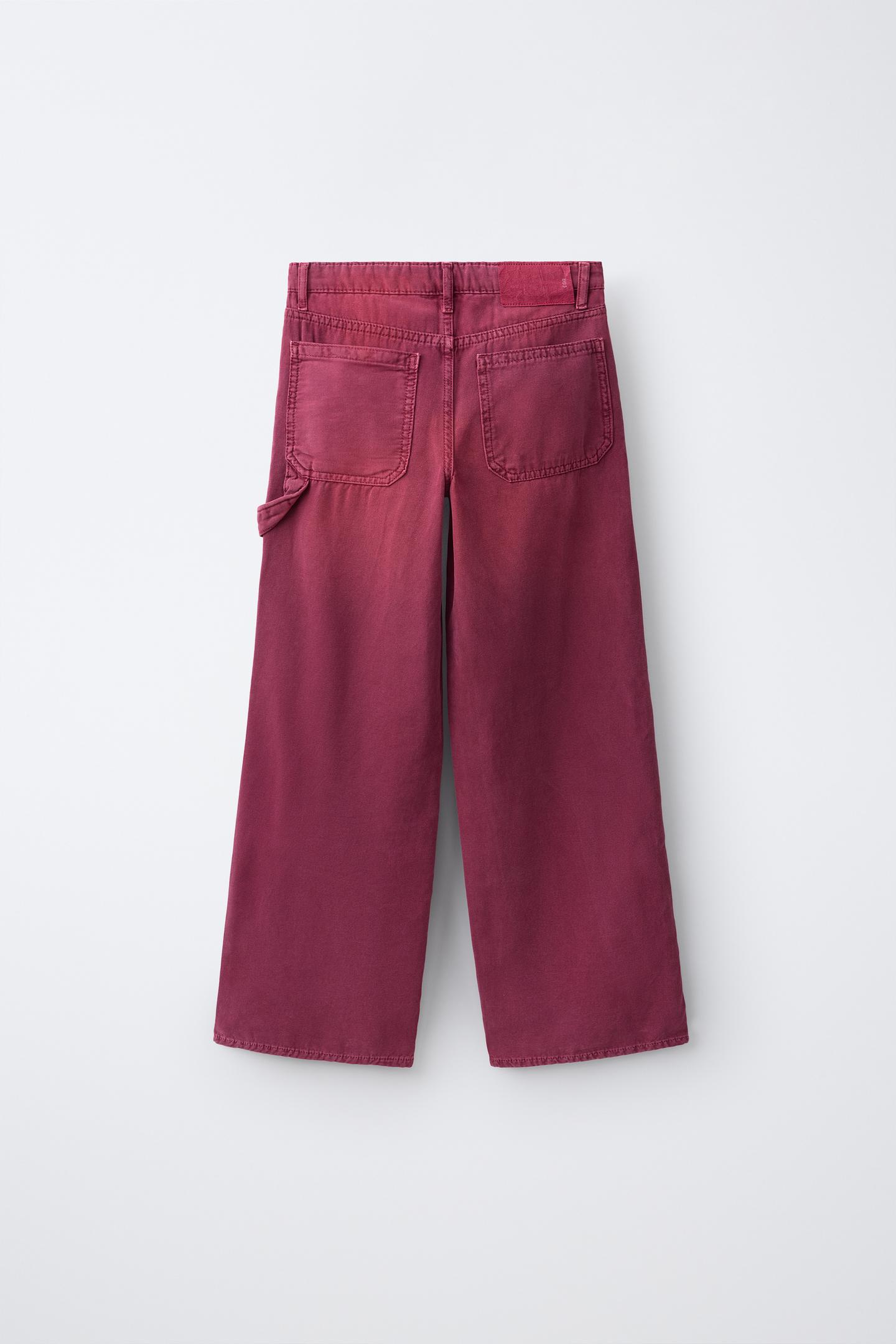 Детские брюки Zara Pocket Carpenter, цвет: Малиновый — фото 3