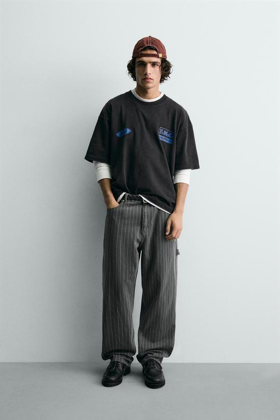 BAGGY FIT PINSTRIPE PANTS