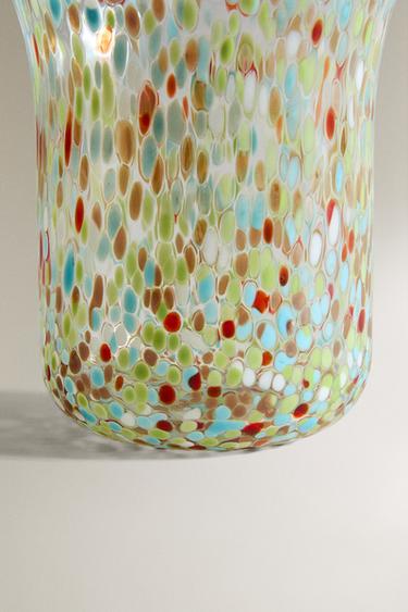 MULTICOLOURED GLASS TUMBLER - Blue green by Zara - Image 3