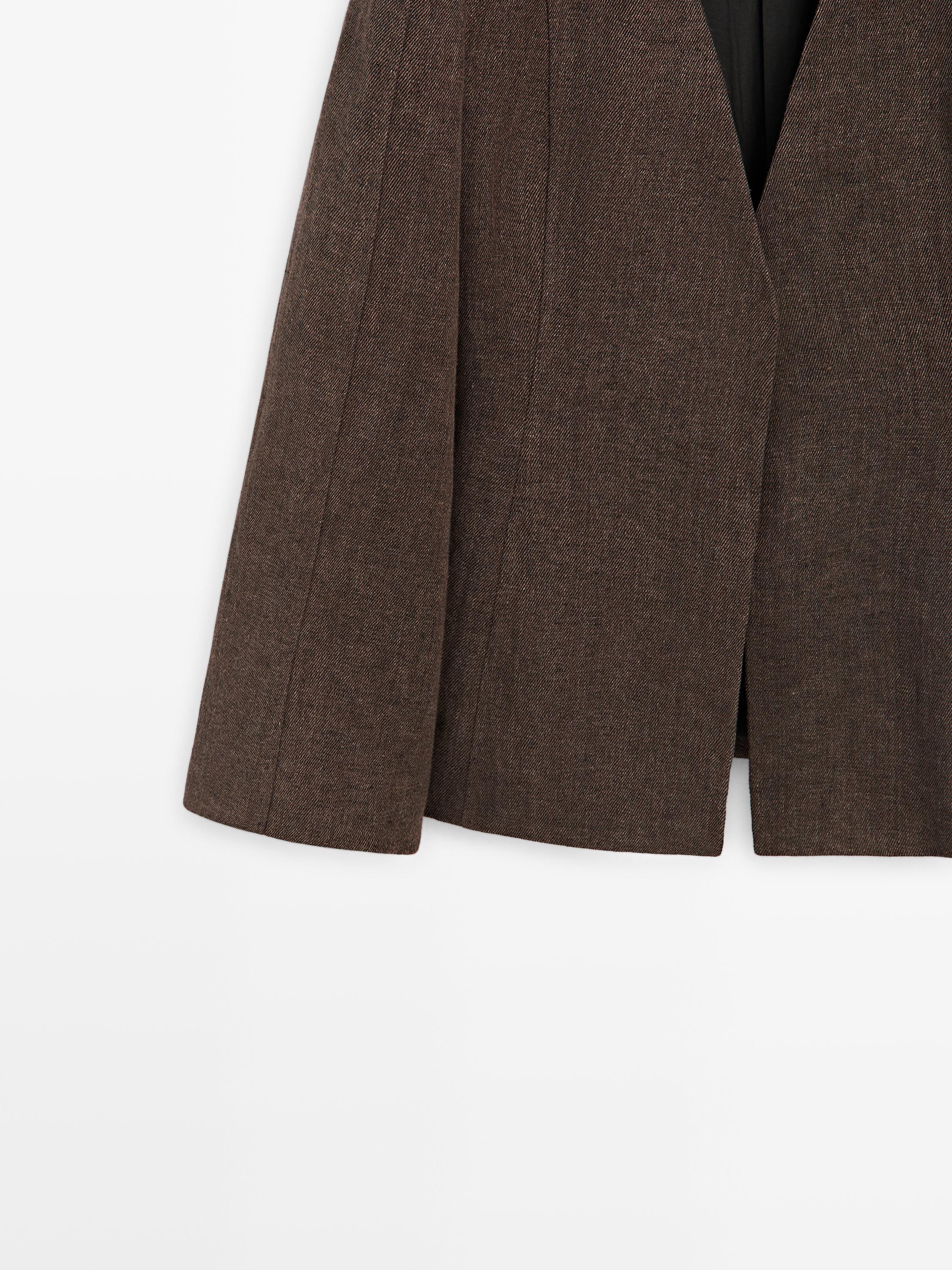 Veste sans revers 100% lin