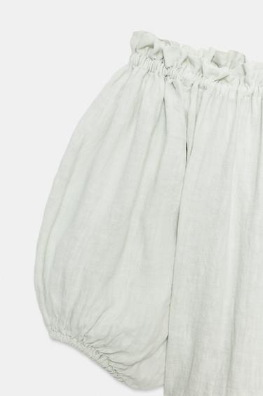 ROBE MI-LONGUE 100% LIN ZW COLLECTION - Vert d'eau de Zara - Image 8