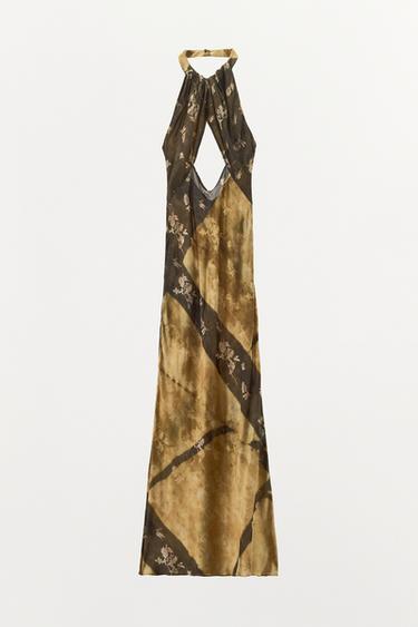 ROBE LONGUE IMPRIMÉE HALTER - Multicolore de Zara - Image 5