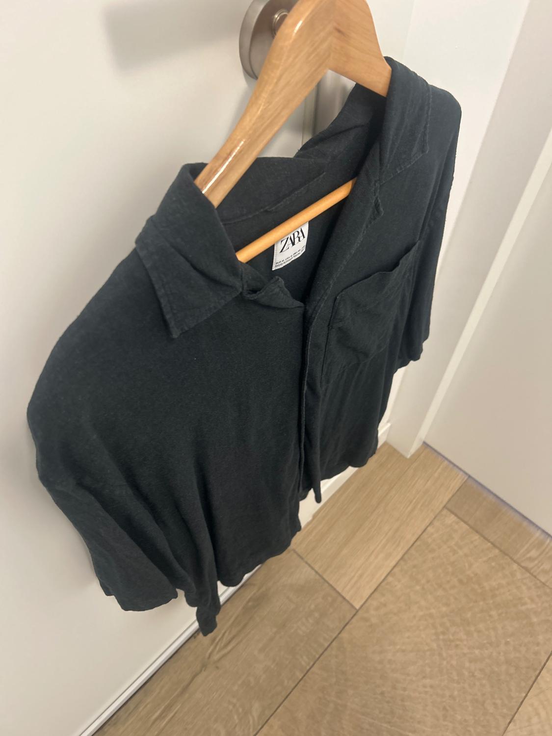 CAMISA NEGRA DE LINO Y VISCOSA - Image 2