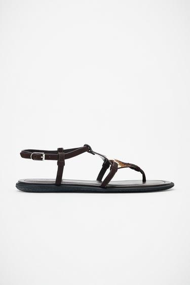 SANDALIA ESTAMPADO ANIMAL PIEL CON PELO - Multicolor de Zara