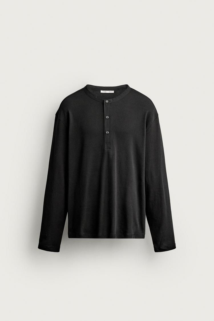 RELAXED FIT HENLEY T-SHIRT