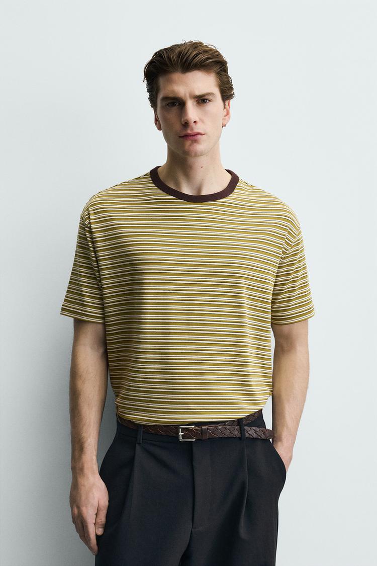 ZARA REGULAR FIT STRIPED T-SHIRT