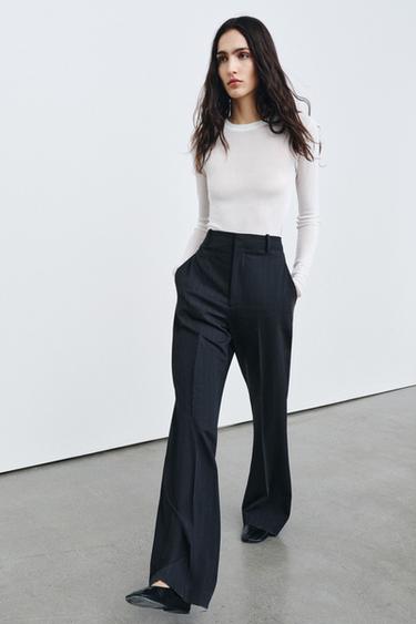 HIGH-WAIST PINSTRIPE TROUSERS ZW COLLECTION - striped by Zara