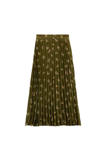 PRINTED PLEATED SKIRT