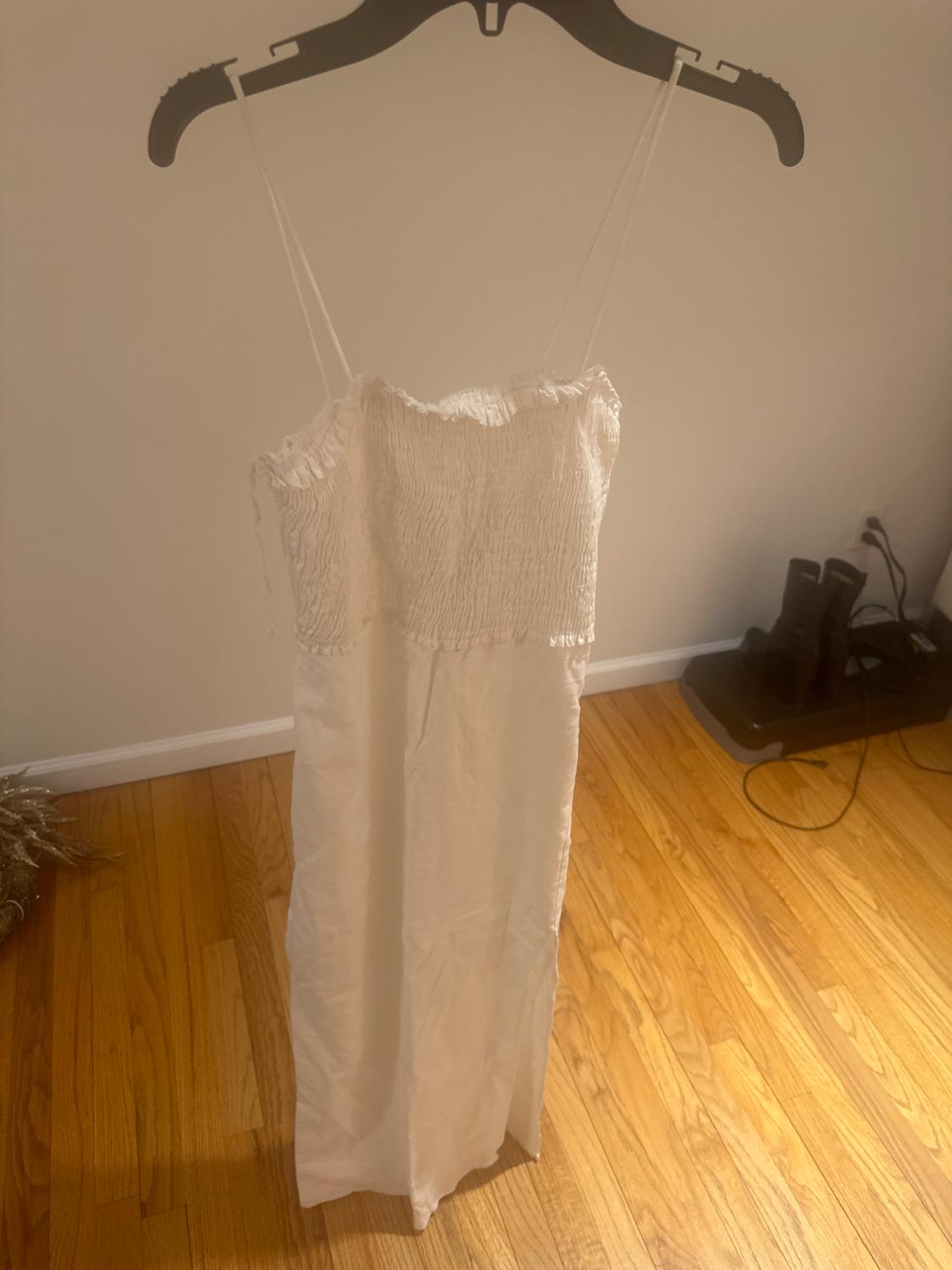 VESTIDO MIDI CON LINO