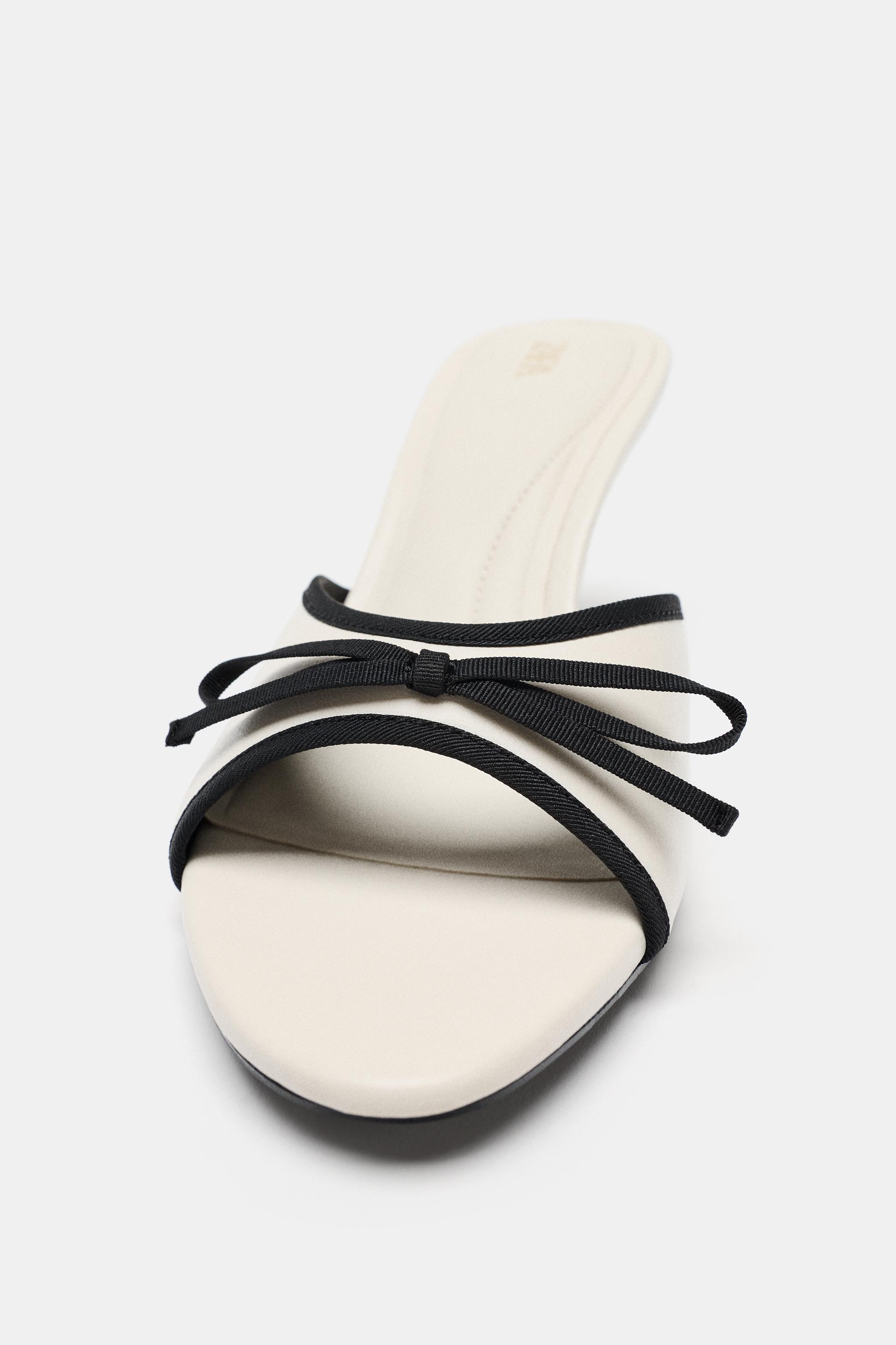 Женские сандалии Zara BOW HEEL SANDALS — фото 5