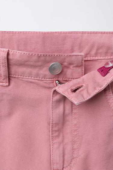 WIDE-LEG JEANS WITH EMBROIDERED BUTTERFLIES - Fuchsia by Zara - Image 3