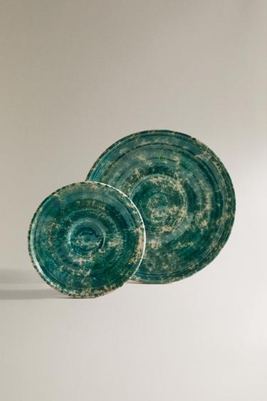 DECORATIVE TERRACOTTA TRAY - Blues by Zara