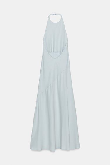 ROBE FLUIDE HALTER - Bleu clair de Zara - Image 8