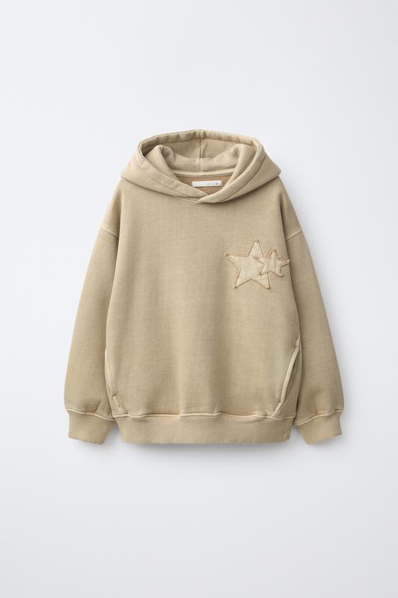 ХУДИ С НАШИВКОЙ-ЗВЕЗДОЙ — СВЕТЛО-БЕЖЕВЫЙ от Zara — изображение 0