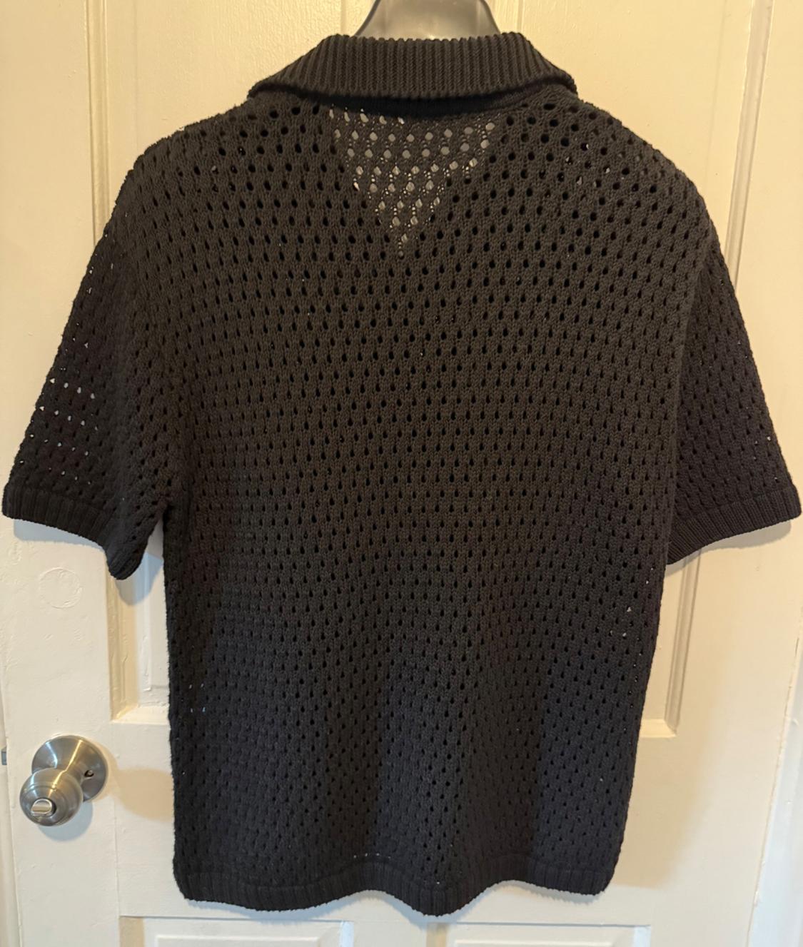 MAN CROCHET KNIT POLO SWEATER - Image 2