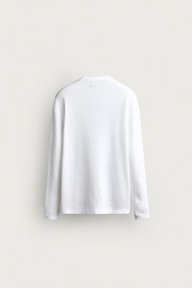 WAFFLE-TEXTURED T-SHIRT — Oyster-white 2