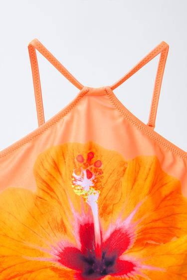 6-14 YEARS/ FLORAL PRINT SWIMSUIT - Orange by Zara - Image 2