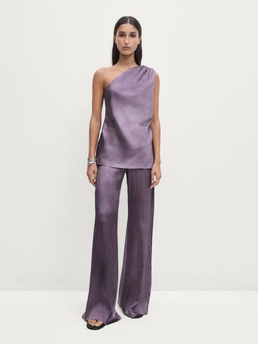 Top asimétrico lazada - Malva de Zara - Imagen 0