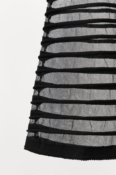 TOP EN MAILLE HALTER BIMATIÈRE - Noir de Zara - Image 5