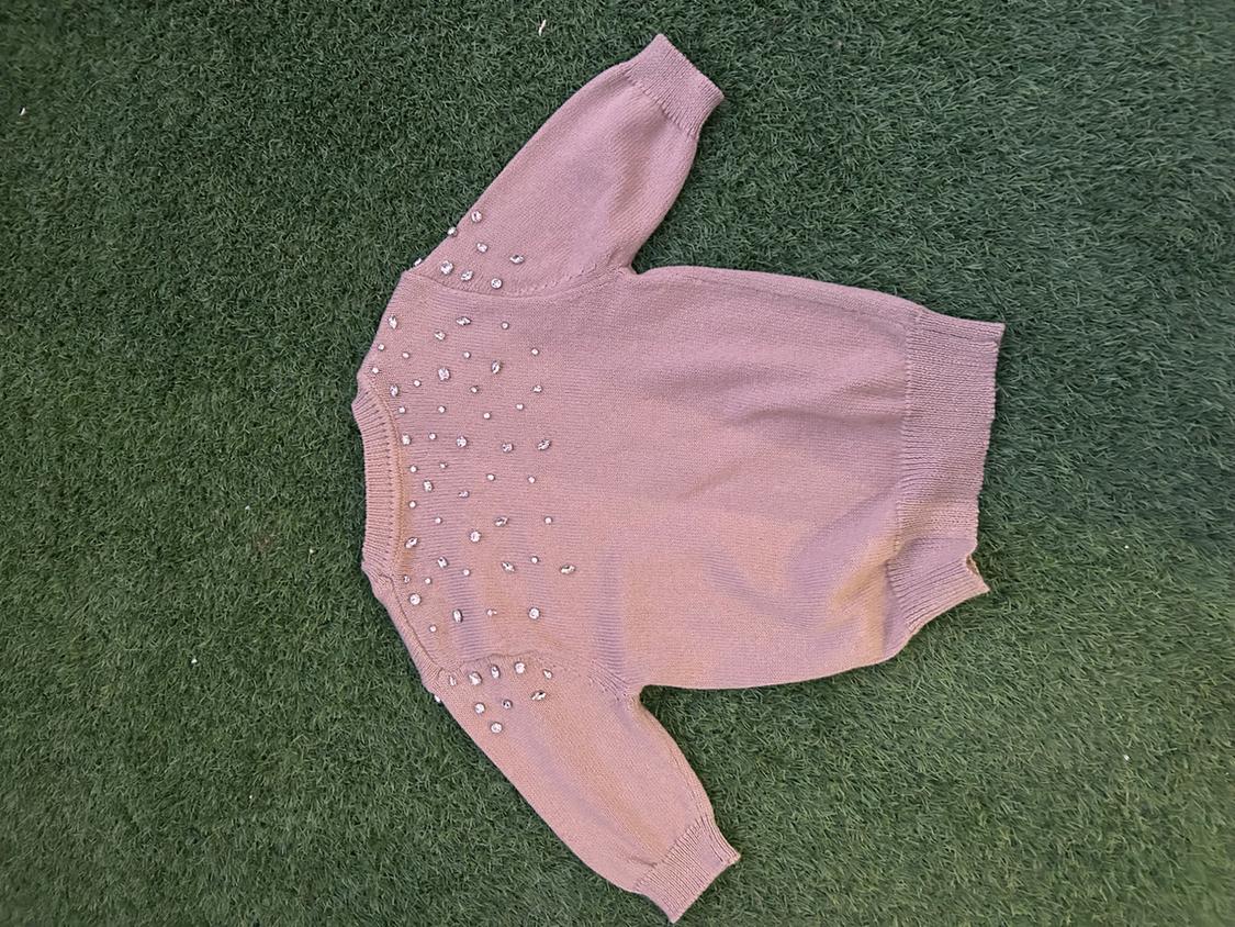 BEADED RHINESTONE KNIT SWEATER - Image 3