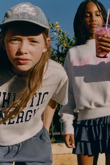 ЮБКА-ШОРТЫ С ВОЛАНАМИ И ПОЛОСКАМИ — СИНИЙ от Zara