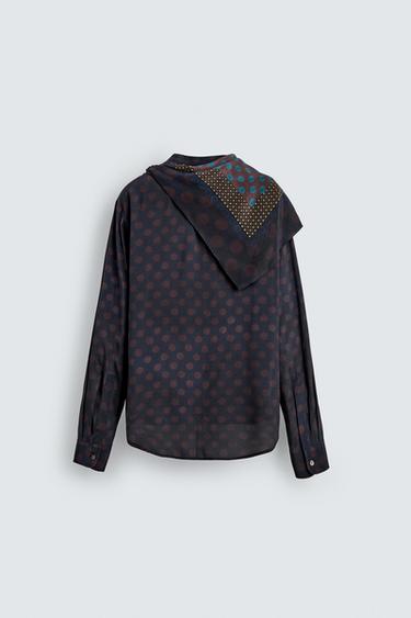 FLOWING POLKA DOT SHIRT WITH POCKET SQUARE - Printed by Zara - Image 7