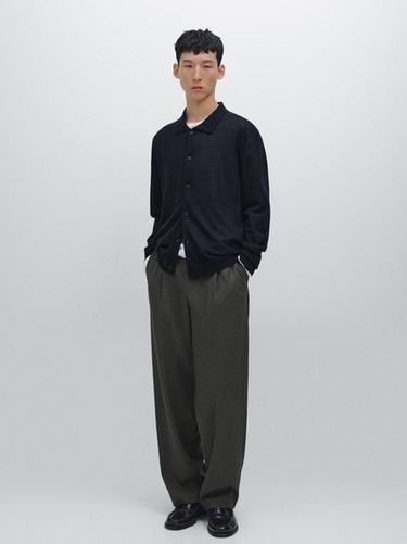 Zara 100% cashmere knit cardigan - Navy blue - Image 0