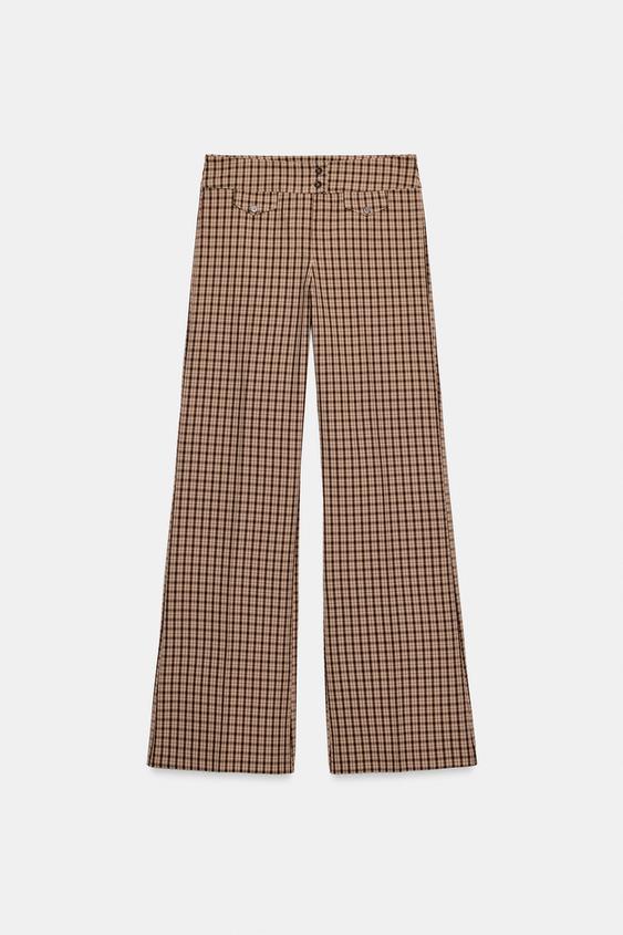 PANTALON TAPETAS CARREAUX - Beige-marron de Zara - Image 4