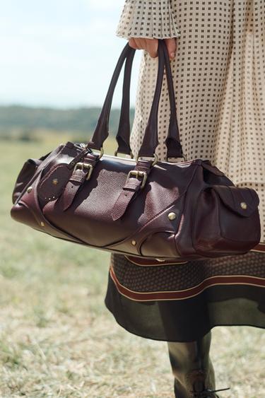 EXTENDED LEATHER BAG LIMITED EDITION - Burgundy Red by Zara - Image 1