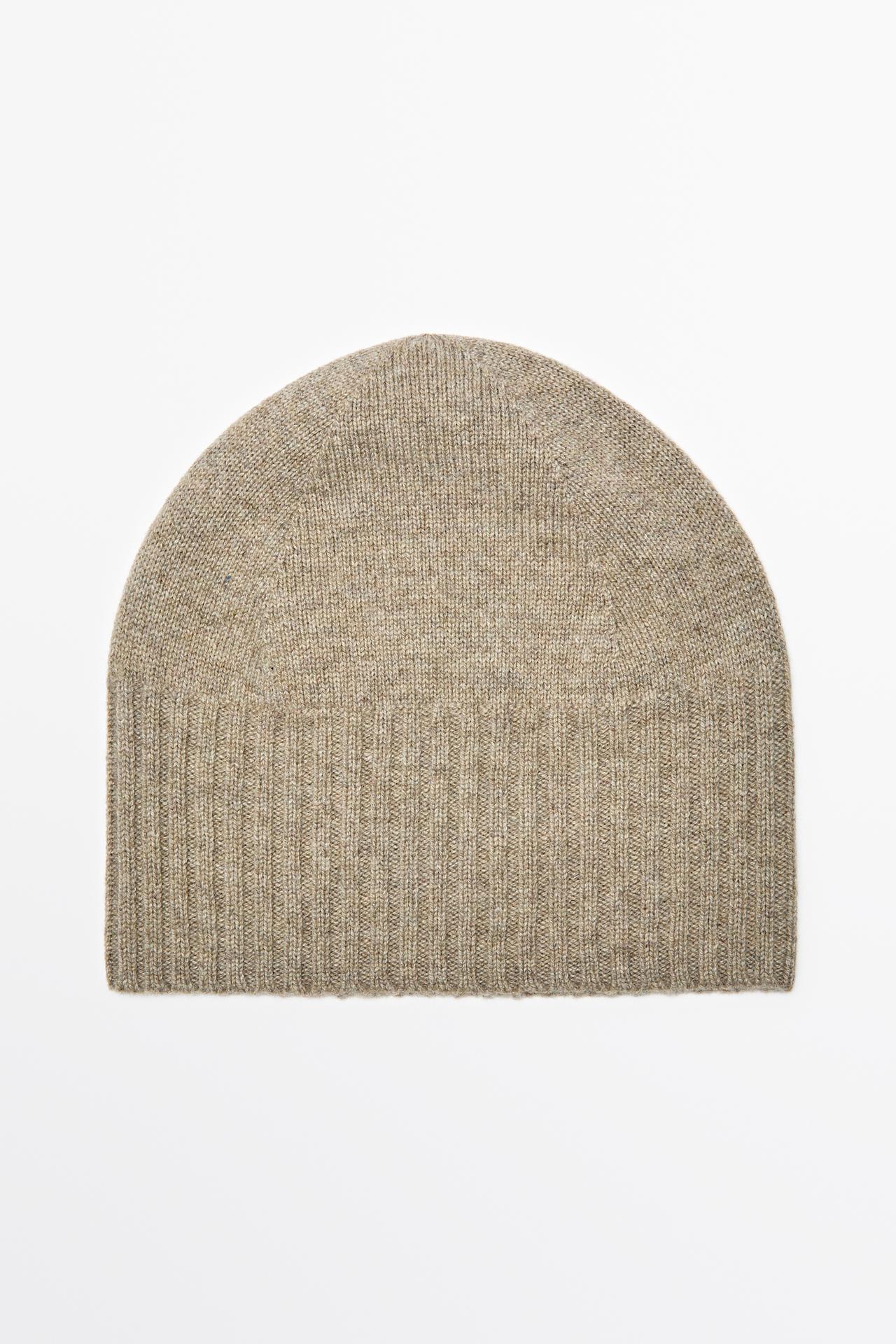 Wool and cashmere knit beanie — Light brown