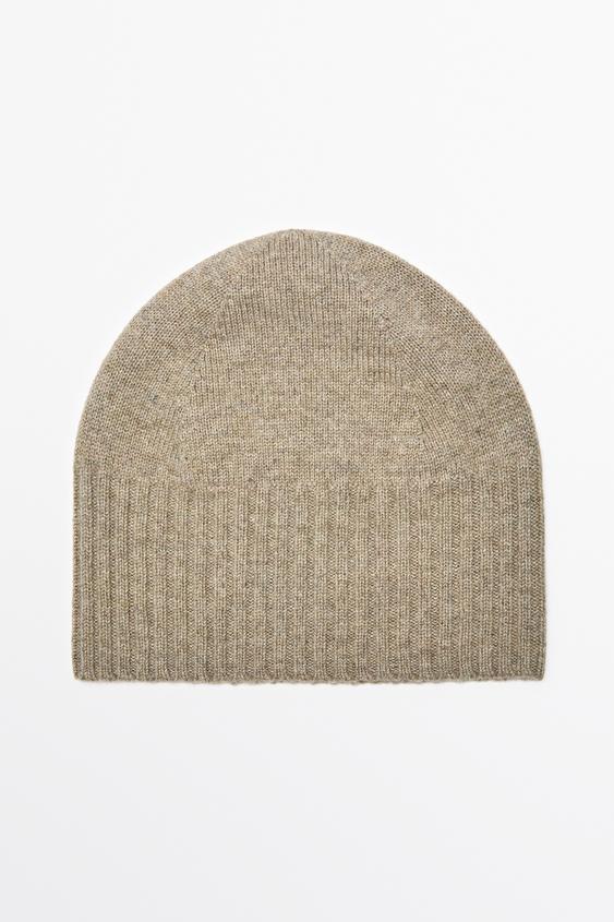 Zara Wool and cashmere knit beanie - Light brown - Image 0