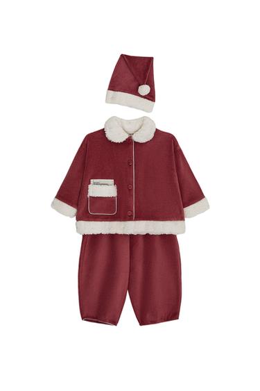 KIDS' CHRISTMAS VELOUR FATHER CHRISTMAS COSTUME - Red by Zara