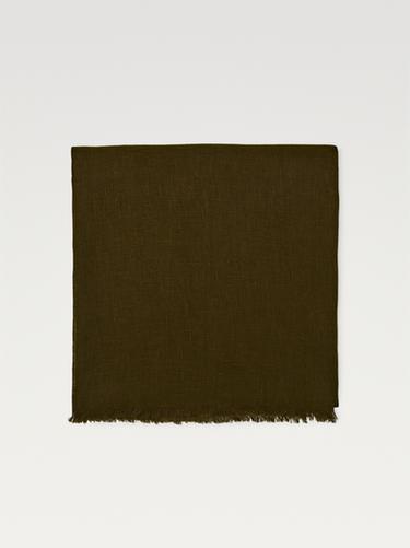 Zara Plain 100% linen scarf - Green