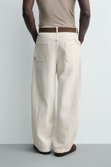 RELAXED FIT CARPENTER TROUSERS - Oyster-white by Zara - Image 2